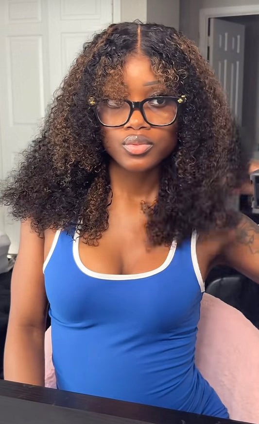 7x5 closure 20” kinky curly 200% density wig