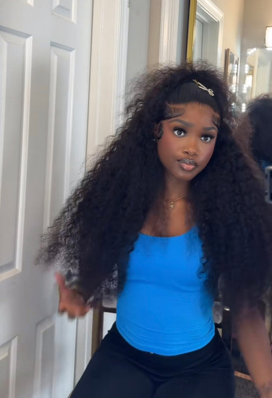 13x6 Frontal 28” 180% Density Bermese Curly