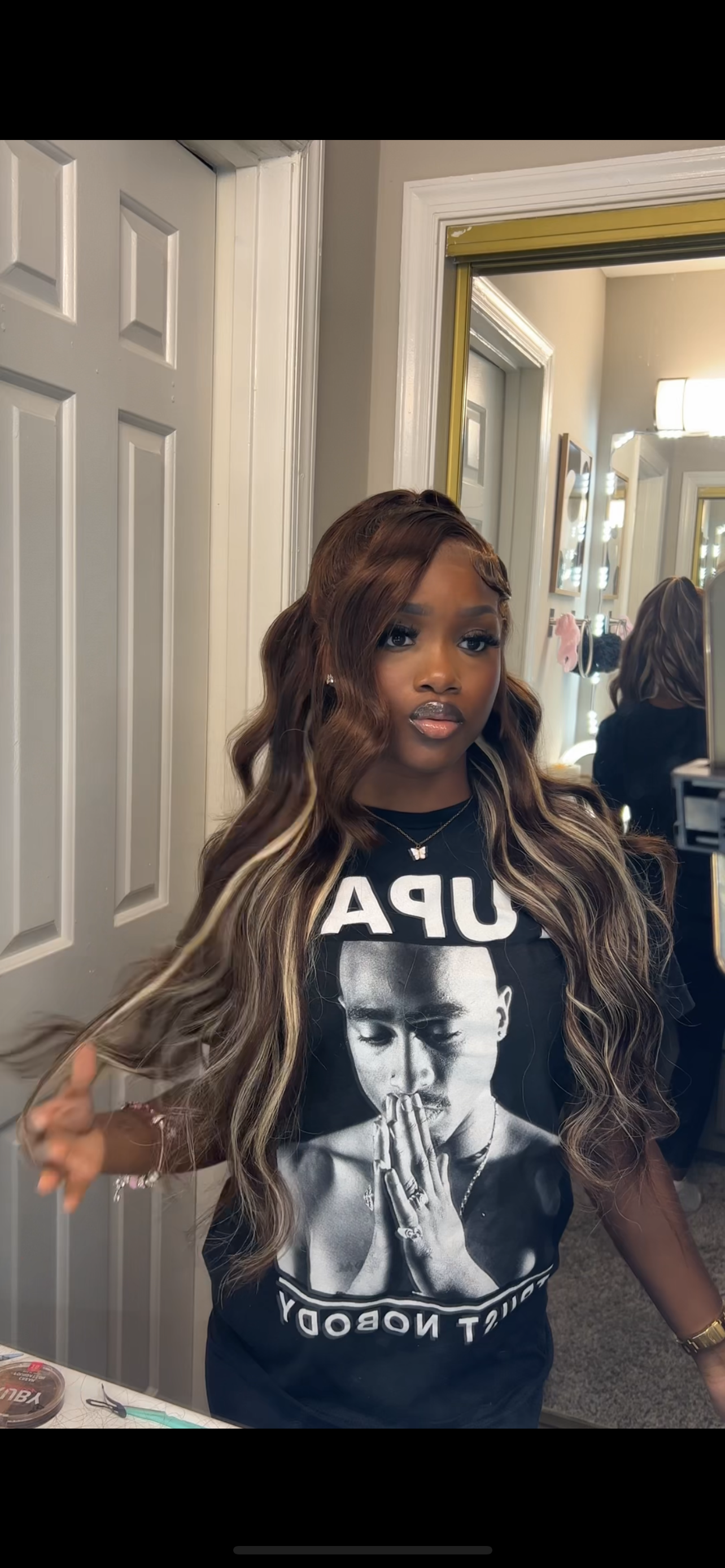 26” Brown Highlight Frontal Wig